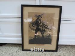 Military -1920 WWI Soldier War Poster Original 19x 23