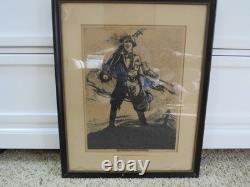 Military -1920 WWI Soldier War Poster Original 19x 23