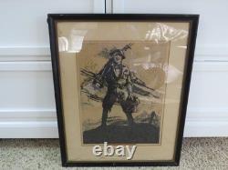 Military -1920 WWI Soldier War Poster Original 19x 23