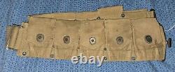 Mills WWI US Army M1910 10 Cartridge AMMO BELT 1916 Co A 1st Mp Battalion Mst