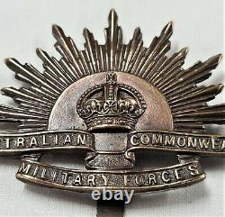 Mint Australian Anzac Ww1 Light Horse Rising Sun Uniform Hat Or Cap Badge Medal