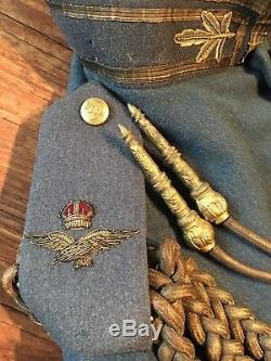 NAMED WW1 WW2 British RAF Royal Air Force RAJ Flight Officers Mess Dress Tunic