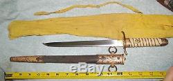 NAVAL DIRK WWI WWII Japanese NAVY Officer's dress Dagger Samurai SWORD WW2 Gunto
