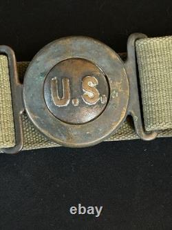 NICE! Cowboy Modified pre-WWI US Army M1910 Mills Canvas Garrison Belt