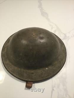 NICE Original WW1 U. S. Doughboy Helmet with Liner & chinstrap, Thorson Name