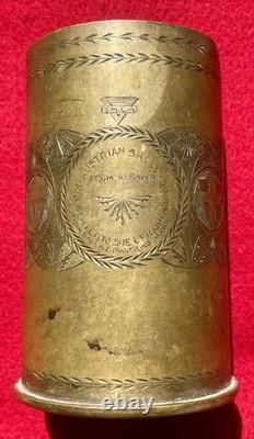 Named WW1 WWI YCMA AUSTRIAN TRENCH ART ALBANIA