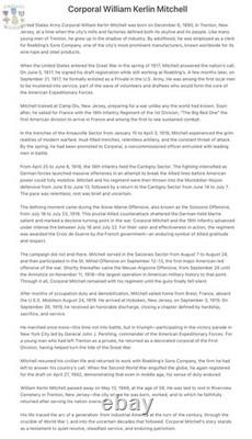 Named Wwi French Croix De Guerra Medal Us Army Cpl. William K. Mitchell Engraved