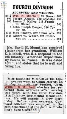 Named Wwi French Croix De Guerra Medal Us Army Cpl. William K. Mitchell Engraved