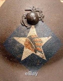 Named Wwi Us 2nd Division 6th Marine Regtiment 3rd Battalion Usmc Painted Helmet
