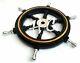 Nautical Wooden Ship Steering Wheel Pirate Decor 18 Brass Fishing Wall Boat