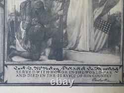 ORIGINAL Antique US WWI Soldier Died In Action Columbia Certificate