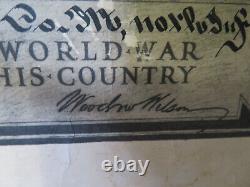 ORIGINAL Antique US WWI Soldier Died In Action Columbia Certificate