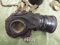Original German Ww1 Gas Mask Ledershutze Gasmaske And Tin