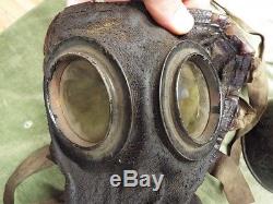 Original German Ww1 Gas Mask Ledershutze Gasmaske And Tin