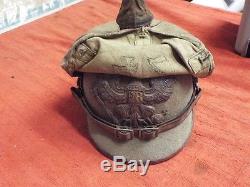 Original German Ww1 Prussian Felt Ersatz Pickelhaube Helmet With Cover Reg Marks