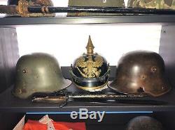 ORIGINAL GERMAN WW1 Prussian NCO Pickelhaube Spiked Helmet 1890 Style