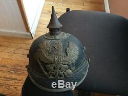 ORIGINAL GERMAN WW1 Prussian Pickelhaube Spiked Helmet