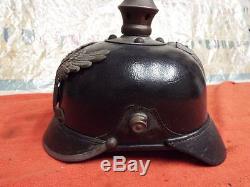 Original Ww1 German 1915 Dated Baden Pickelhaube Helmet