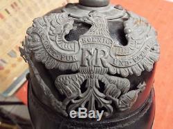 Original Ww1 German 1915 Prussian / Baden Ww1 Pickelhaube Helmet