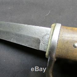 Original Ww1 German Trench Knife & Sheath With Scare Early Eickhorn Logo
