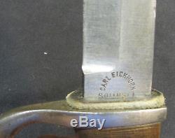 Original Ww1 German Trench Knife & Sheath With Scare Early Eickhorn Logo