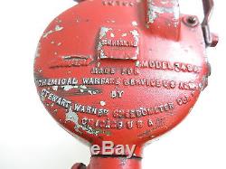 Original Ww1 Stewart Warner Chemical Warfare Us Army Hand Crank Siren 749a Red
