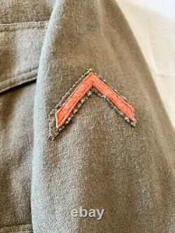 ORIGINAL WW1 US ARMY WOOL JACKET TUNIC With WW1 ARMY PANTS TROUSERS PATCHES BELT