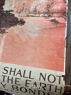 ORIGINAL WWI 40 x 28 Liberty Shall Not Perish From The Earth 4th Bond Loan