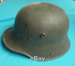 ORIGINAL WWI GERMAN M-16 COMBAT HELMET LARGE SIZE WITH LINER & MAIL HOME TAG