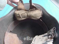 ORIGINAL WWI GERMAN M-16 COMBAT HELMET LARGE SIZE WITH LINER & MAIL HOME TAG