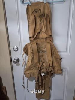 ORIGINAL WWI Haversack/Backpack, US Army WW1 M1910 Khaki 1918 Named