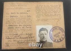 ORIGINAL WWI Military Criminal CID Karl Detzer ID CARD Museum Prevost AEF Army