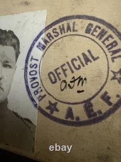 ORIGINAL WWI Military Criminal CID Karl Detzer ID CARD Museum Prevost AEF Army