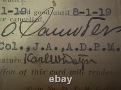 ORIGINAL WWI Military Criminal CID Karl Detzer ID CARD Museum Prevost AEF Army