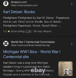 ORIGINAL WWI Military Criminal CID Karl Detzer ID CARD Museum Prevost AEF Army