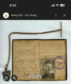 ORIGINAL WWI Military Criminal CID Karl Detzer ID CARD Museum Prevost AEF Army