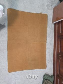 ORIGINAL WWI US ARMY Brown WOOL FIELD BLANKET