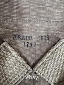 ORIGINAL WWI US ARMY M1910 HAVERSACK P. B. &CO. 1918 DATED COMPLETE With UNIT MARK