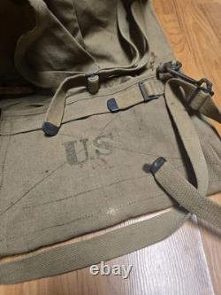 ORIGINAL WWI US ARMY M1912 CAVALRY HORSE FEED CARRY BAG Marked FMHS 1916