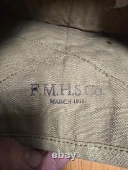 ORIGINAL WWI US ARMY M1912 CAVALRY HORSE FEED CARRY BAG Marked FMHS 1916