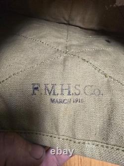 ORIGINAL WWI US ARMY M1912 CAVALRY HORSE FEED CARRY BAG Marked FMHS 1916