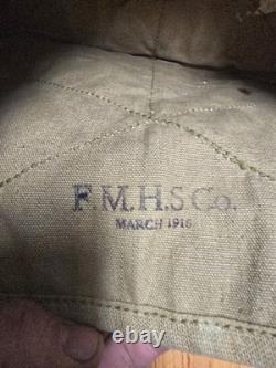 ORIGINAL WWI US ARMY M1912 CAVALRY HORSE FEED CARRY BAG Marked FMHS 1916