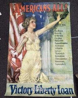 ORIGINAL WWI Victory Liberty Loan Poster Americans All Howard Chandler Christy