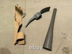 ORIGINAL WWI WWII US ARMY M1910 PICK AXE MATTOCK & CARRIER- US stamped