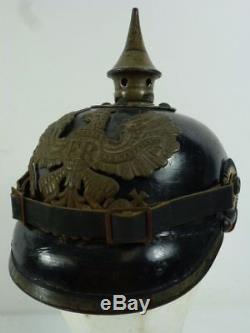 ORIGINAL WWI WWI Prussian Model 1915 EM/NCO Pickelhaube Helmet GERMAN (a)