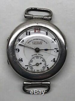 Officers Trench Watch WW1 1917 Anglo Swiss Cavalry Sterling Silver 34mm 4 Repair