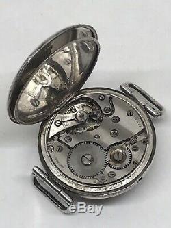 Officers Trench Watch WW1 1917 Anglo Swiss Cavalry Sterling Silver 34mm 4 Repair