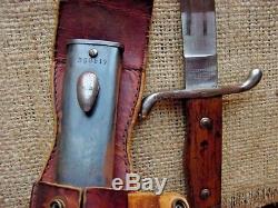 Old SHORT SWORD Vintage Military Fighting Knife German WW1 ARGENTINA A+ with Frog