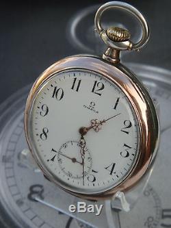 Omega Military 1900 Paris Grand Prix silver pocket watch WW1 works beautifully