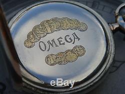 Omega Military 1900 Paris Grand Prix silver pocket watch WW1 works beautifully